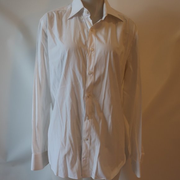 Mens Tod's White Button Down Dress Shirt 42 16 1/2* - Picture 2 of 5